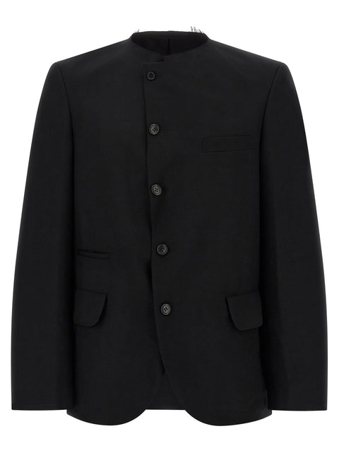Comme Des Garcons Black Raw Cut Hem Blazer