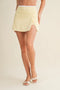 Contrast Binding Skort with Slit - Lemon