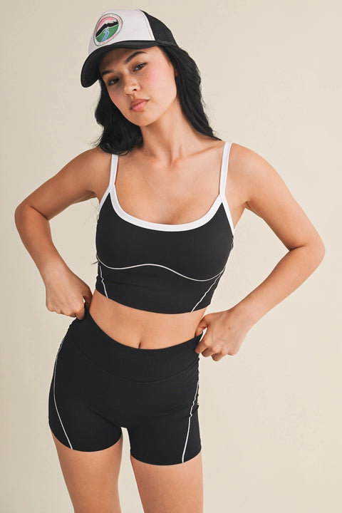 Contrast Contour Top - Black