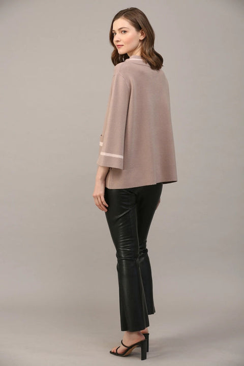 Contrast Lurex Yarn Mock Neck Sweater COCOA / BLUSH-Sweater-FATE-S-Urbanheer