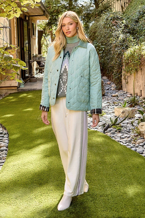 Contrast Quilted Jacket Soft Blue-Jacket-Mystree-S-Soft Blue-Urbanheer