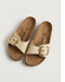 Madrid Big Buckle Raffia Sandals