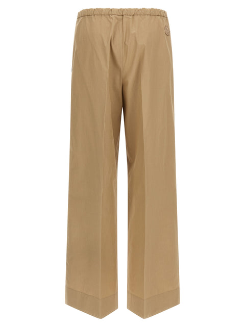 Cotton Poplin Wide-Leg Pants