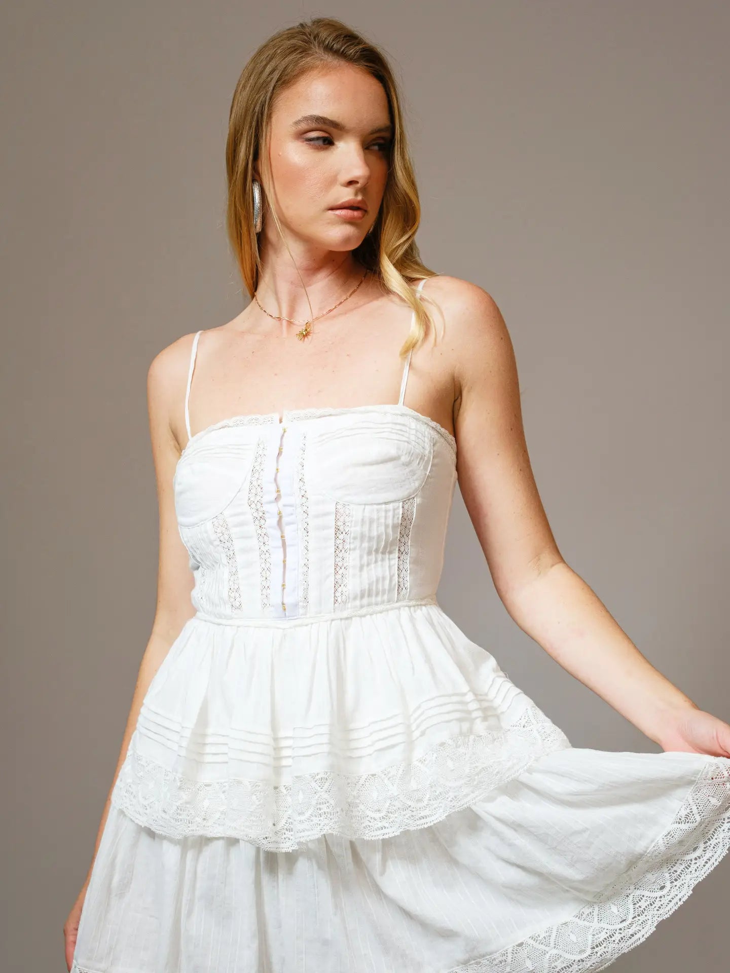 Cotton Voile Lace Mini Dress from Blue B exclusive at Urbanheer