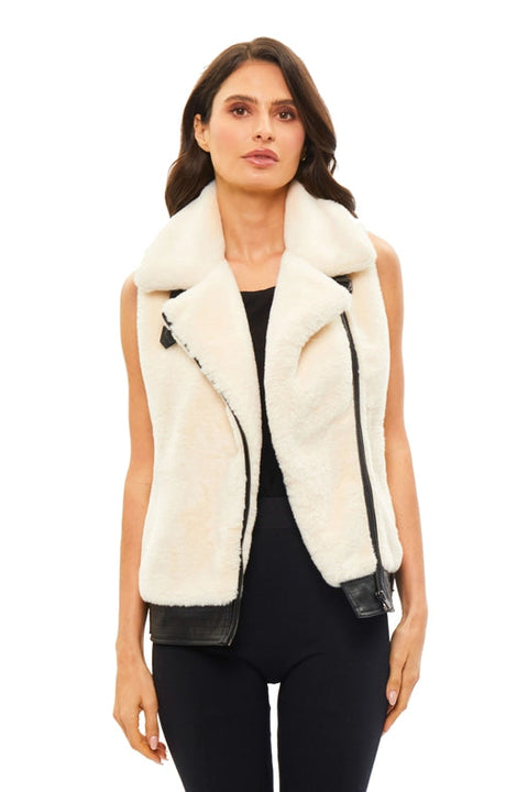 Cream Faux Fur Vest-Vest-Adore-S-Urbanheer