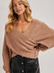 Crossover Ribbed Pullover Sweater