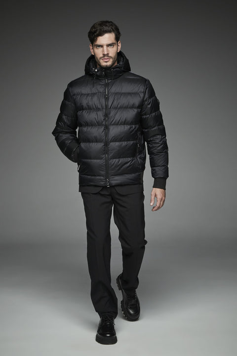 DWAYNE Short down jacket with a funnel neck