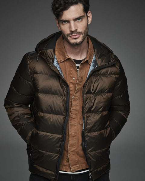 DWAYNE Short down jacket with a funnel neck