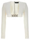 David Koma Top 3d Crystsal Chain And Square Neck