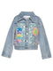 Denim and Sequin Jacket w/ Patch Trims