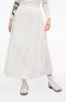 Desigual Women Eyelet Embroidered Tiered Midi Skirt White