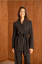Diana Belted Double-Breasted Jacket with No Lapels