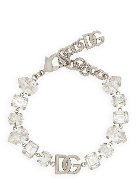 Dolce & Gabbana Bracelet With Rhinestones And Logo