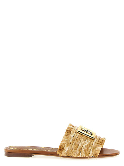 Dolce & Gabbana Raffia Braid Slides