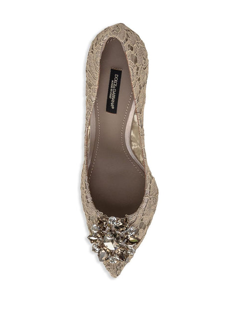 Dolce & Gabbana Rainbow lace décolleté with brooch