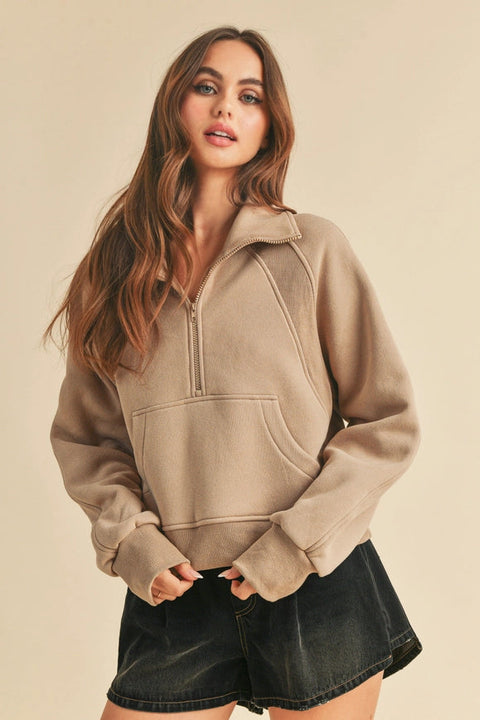 Dove Funnel Neck Half Zip-Hoodie-AEMI + CO-S-Black-Urbanheer