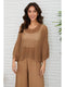 Drop Shoulder Crochet V-Neck Tunic Camel-Tunic-MILIO MILANO-One Size-Camel-Urbanheer