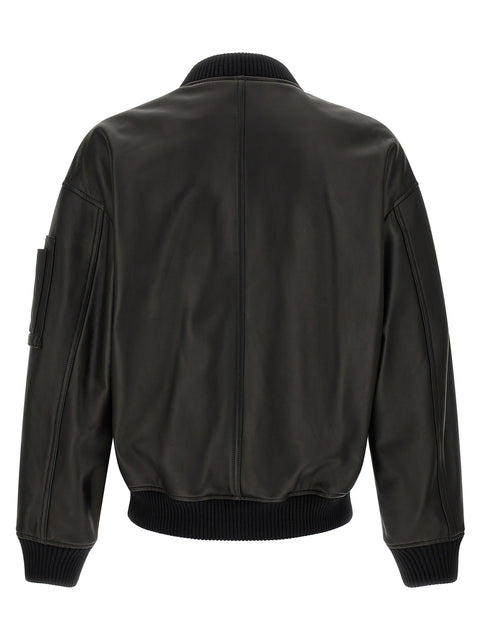 Dsquared2 Leather Bomber Jacket