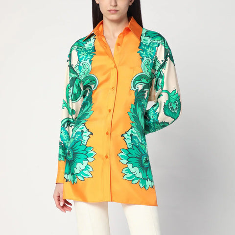 ETRO Floral print shirt with knotted detail