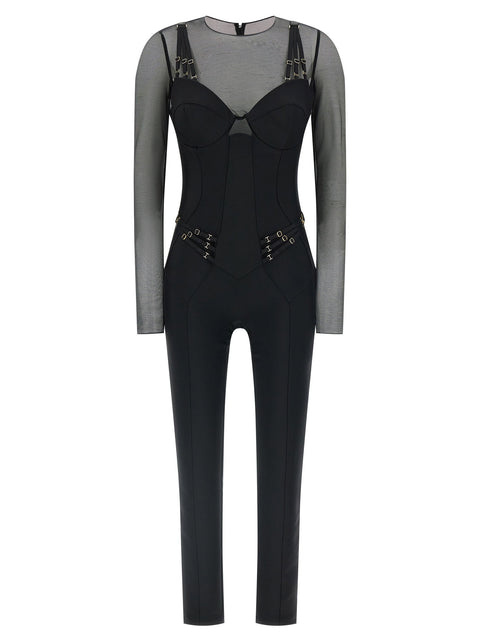 Elisabetta Franchi Jersey And Tulle Jumpsuit