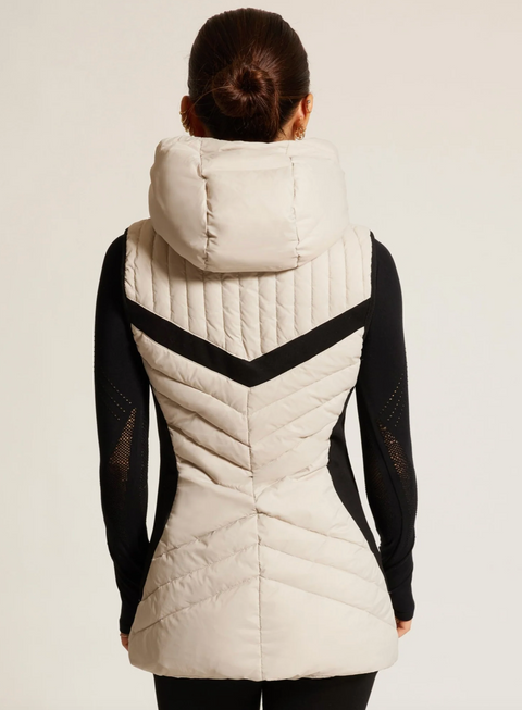 Elongated Puffer Vest - Pumice