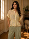 Embroidered Chiffon Button-Front Blouse