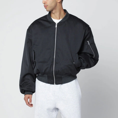 Entire Studios Grey wool-blend bomber jacket with zip