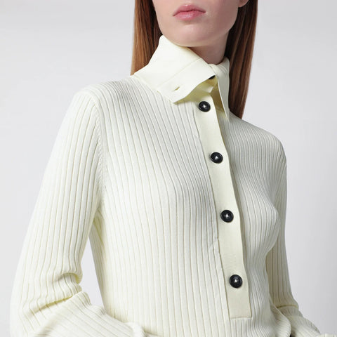 Entire Studios White high-neck Henley top
