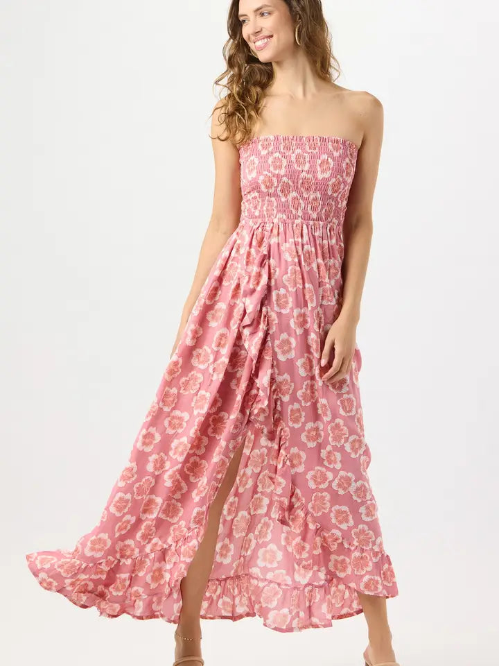 Eri Maxi Dress Lanai Floral Mauve from Tiare Hawaii exclusive at  Urbanheer