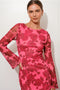 Exclusive Floral Print Bell Sleeve Maxi Dress-Dress-Pretty Garbage-S-Red-Urbanheer