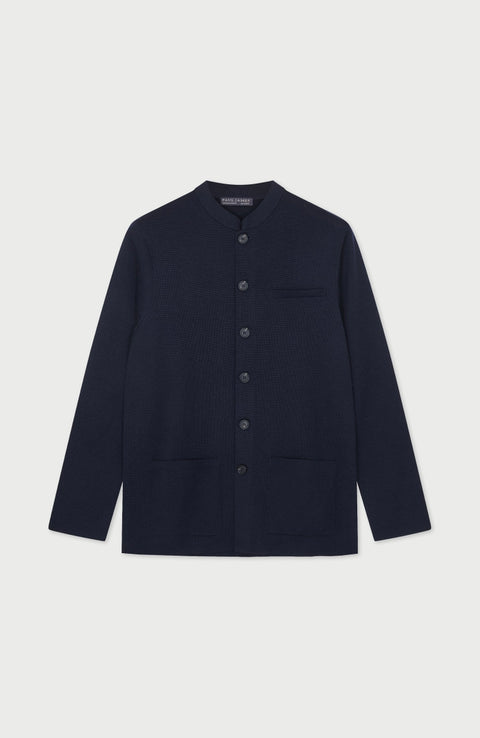 Extra Fine Merino Wool Knitted Nehru Jacket
