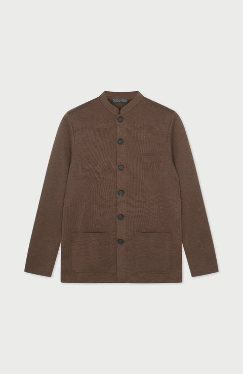 Extra Fine Merino Wool Knitted Nehru Jacket