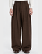 Berlin Pleated Wide-Leg Pants — Brown