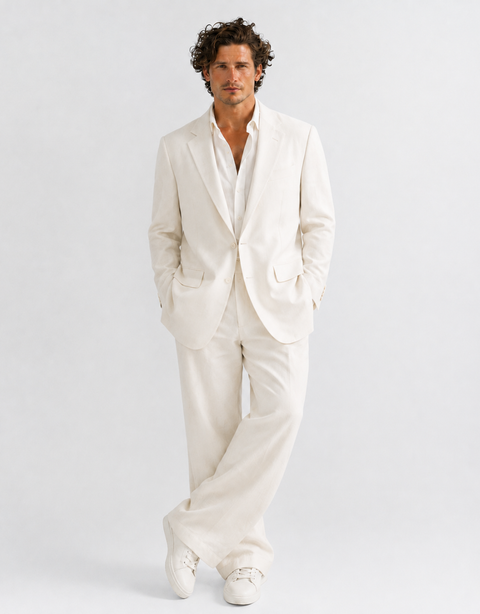 Monaco Linen Blazer – Off White