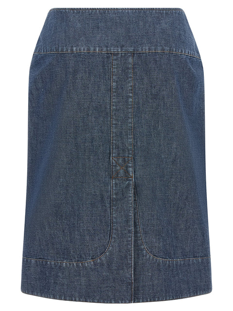Fendi Chambray Denim Skirt