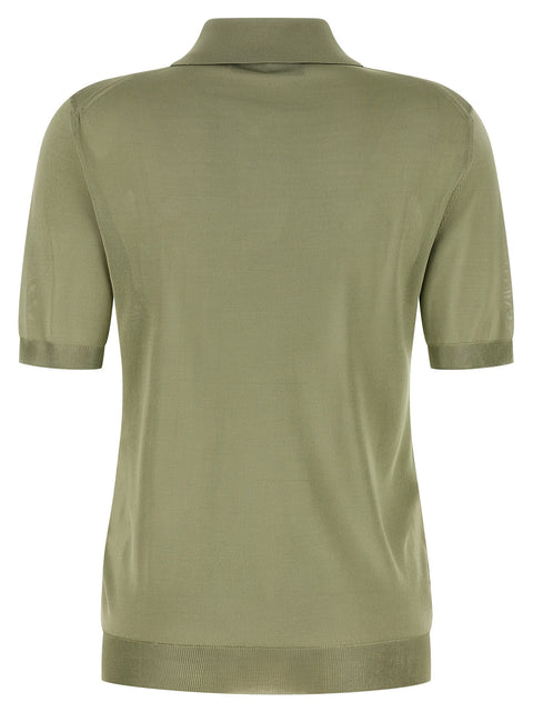 Fendi Shiny Viscose Polo Shirt