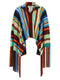 Fendi Striped Poncho With Fringes