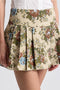 Floral Brocade Pleated Mini Skort