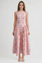 Floral Jacquard Halter Midi Dress