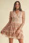 Floral Lace Mini Dress-Dress-Endless Blu-S-MAUVE-Urbanheer