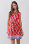Floral Print Belted Mini Shirt Dress