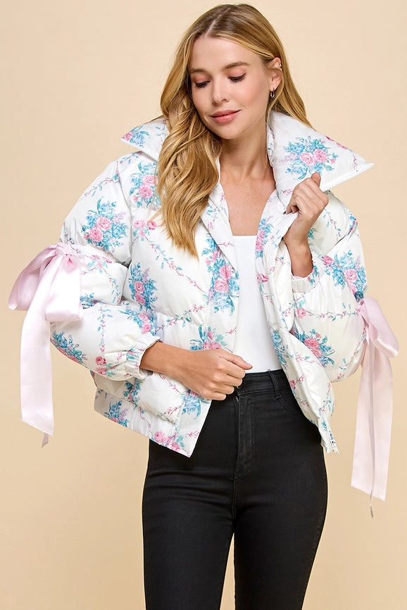 Floral Puffer Jacket from TCEC exclusive at Urbanheer.