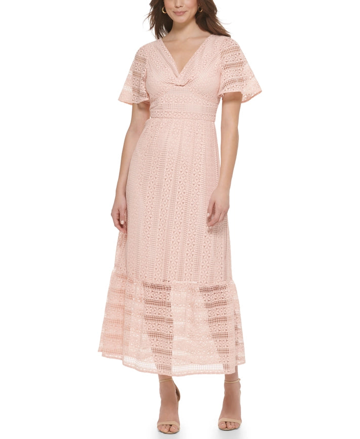 Floral Striped Lace Maxi from Kensie Dresses exclusive at Urbanheer. Floral Striped Lace Maxi from Kensie Dresses exclusive at Urbanheer.