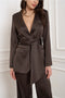 Fluid Satin Jacket with Scarf