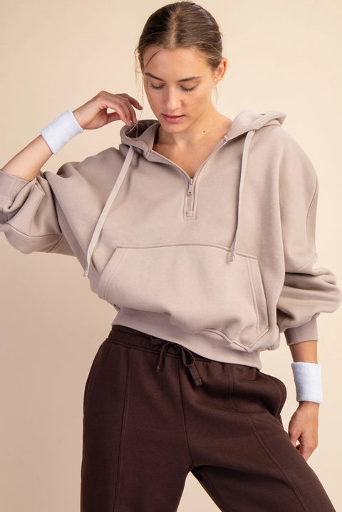 French Terry Fleece Pullover Jacket