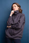 French Terry Ribbed Contrast Quarter Zip Up