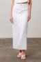 Front Button Detail Linen Midi Skirt WHITE-Skirts-Moon River-XS-WHITE-Urbanheer