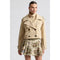 Funnel Neck Cropped Trench Jacket