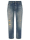 Dolce & Gabbana Destroyed Logo Plaque Jeans