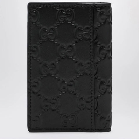 GUCCI Black GG Emblem vertical card holder